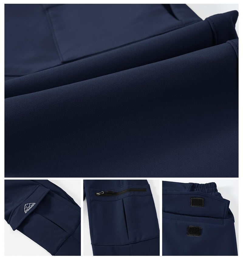 Gopune Women's Windproof Waterproof Sportswear Outdoor Hiking Fleece Pants (Navy,XL) - Image 5